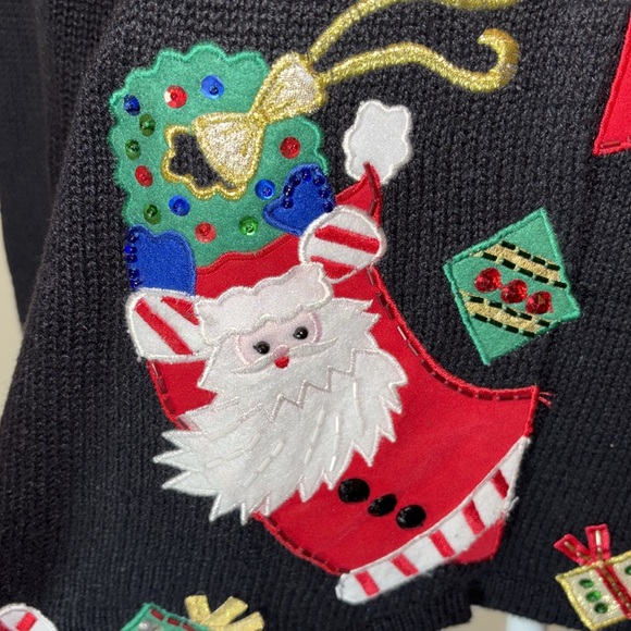 Tiara International Christmas Collection 2004 Vintage sequin beaded sweater - Picture 5 of 6